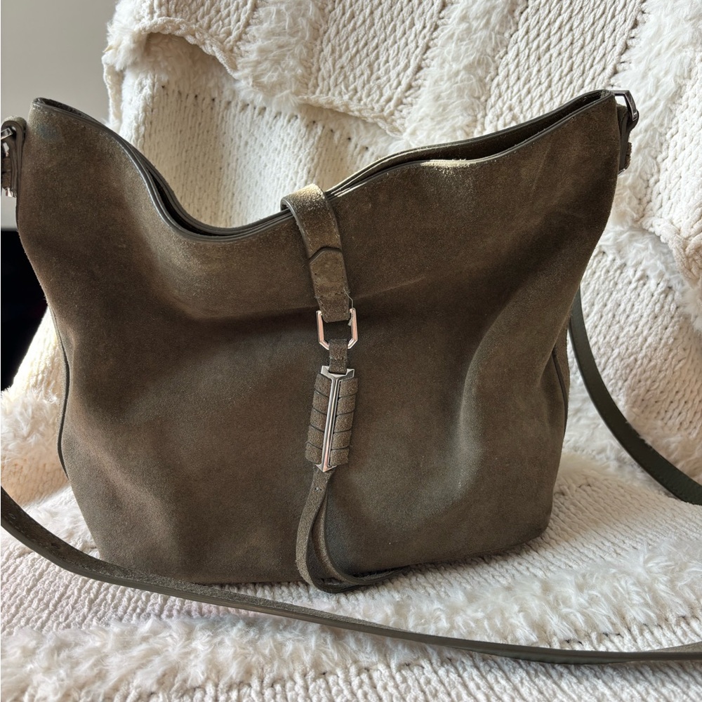 Covet by Stella and Dot Army green suede
